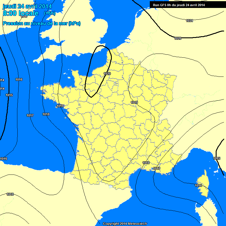 Modele GFS - Carte prvisions 