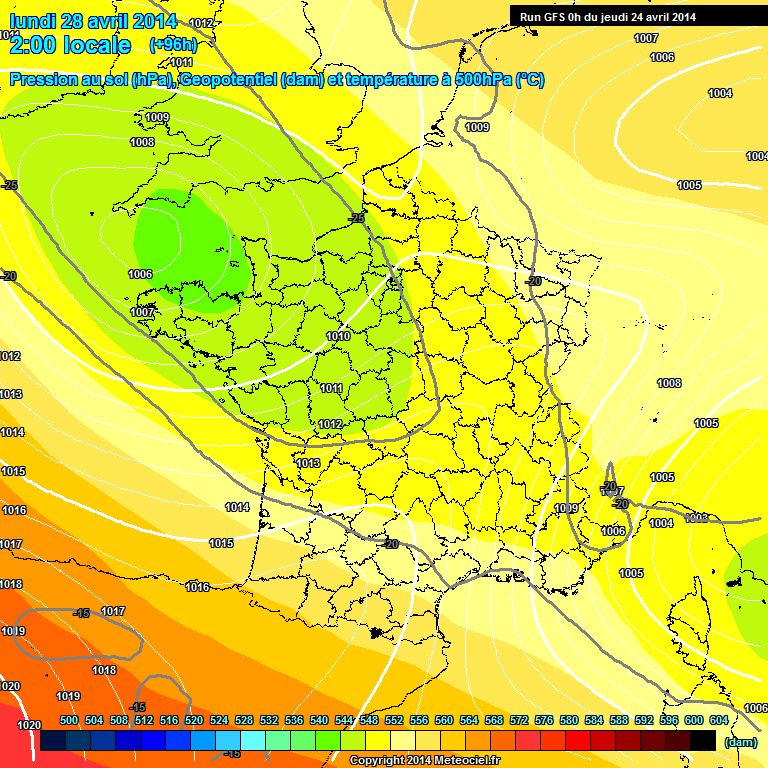 Modele GFS - Carte prvisions 