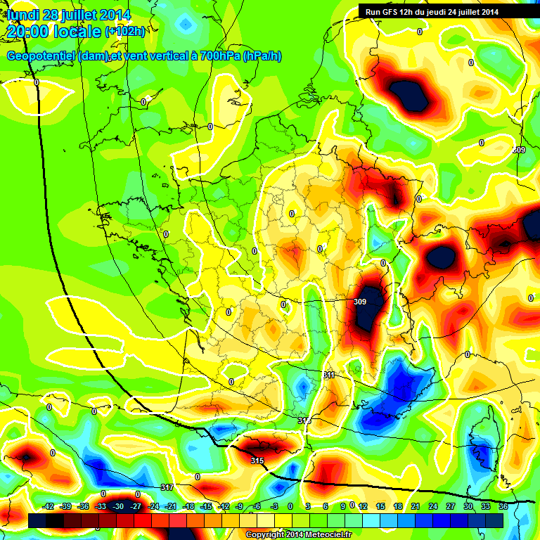 Modele GFS - Carte prvisions 