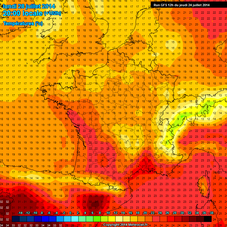 Modele GFS - Carte prvisions 