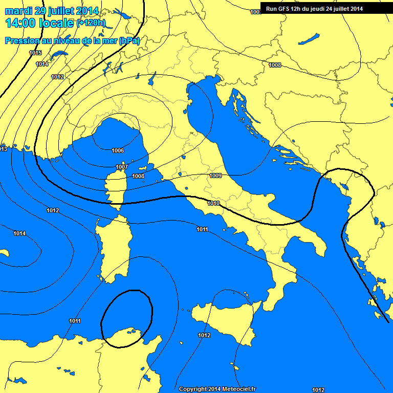 Modele GFS - Carte prvisions 