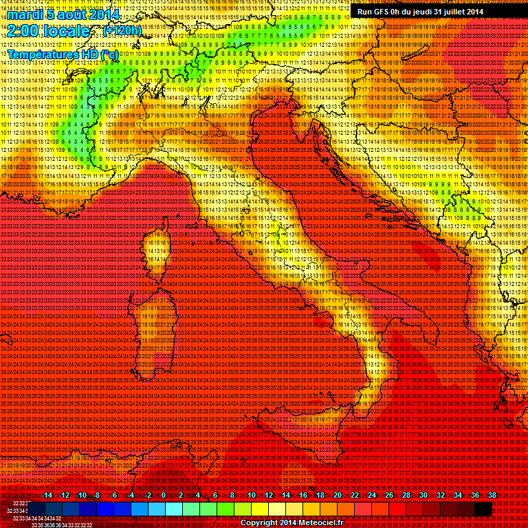 Modele GFS - Carte prvisions 