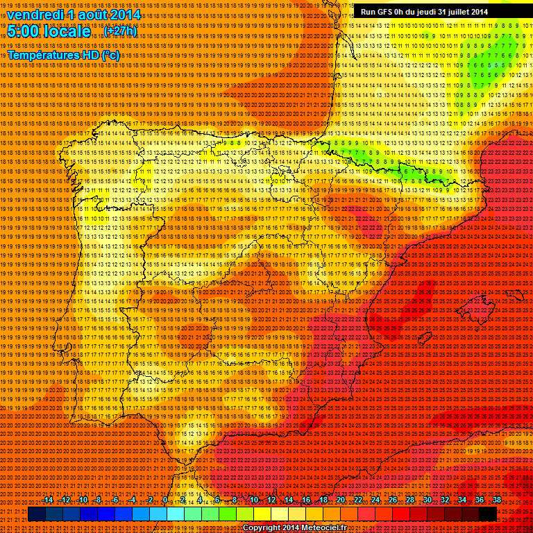 Modele GFS - Carte prvisions 