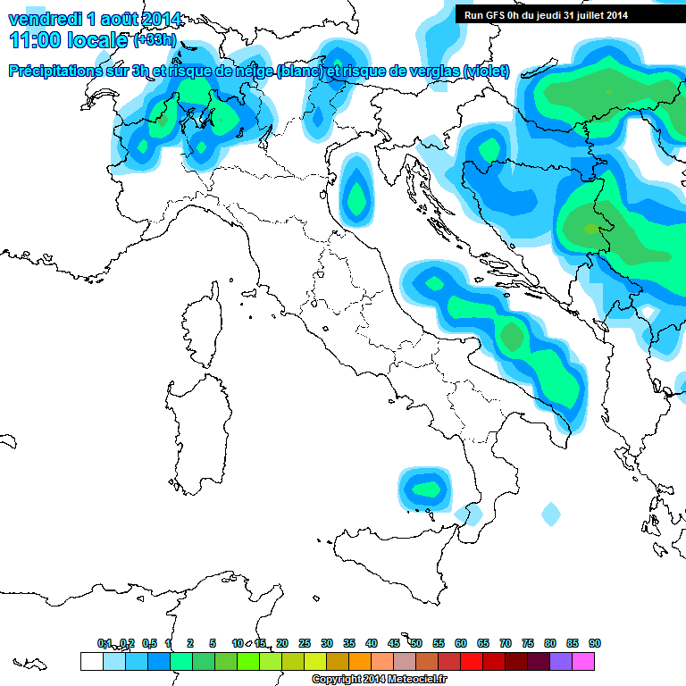 Modele GFS - Carte prvisions 