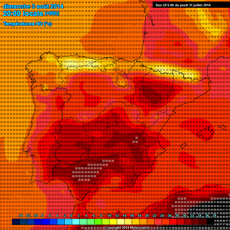 Modele GFS - Carte prvisions 