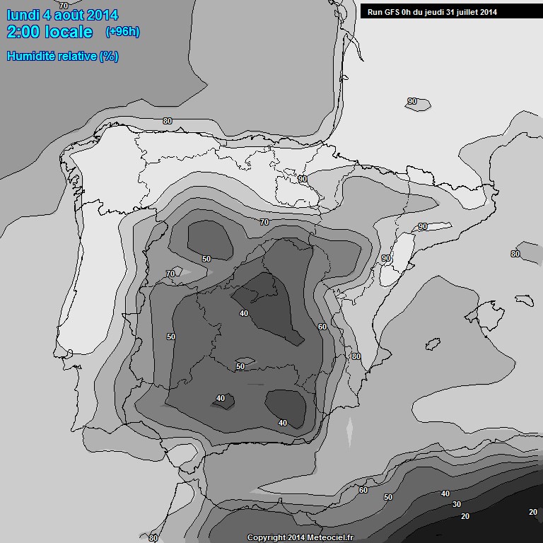 Modele GFS - Carte prvisions 