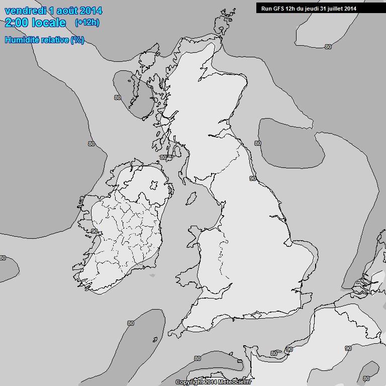 Modele GFS - Carte prvisions 