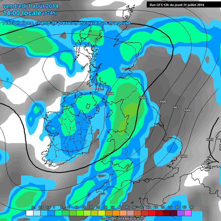 Modele GFS - Carte prvisions 