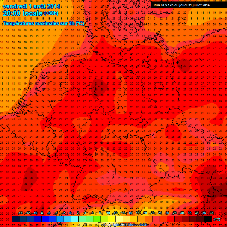 Modele GFS - Carte prvisions 