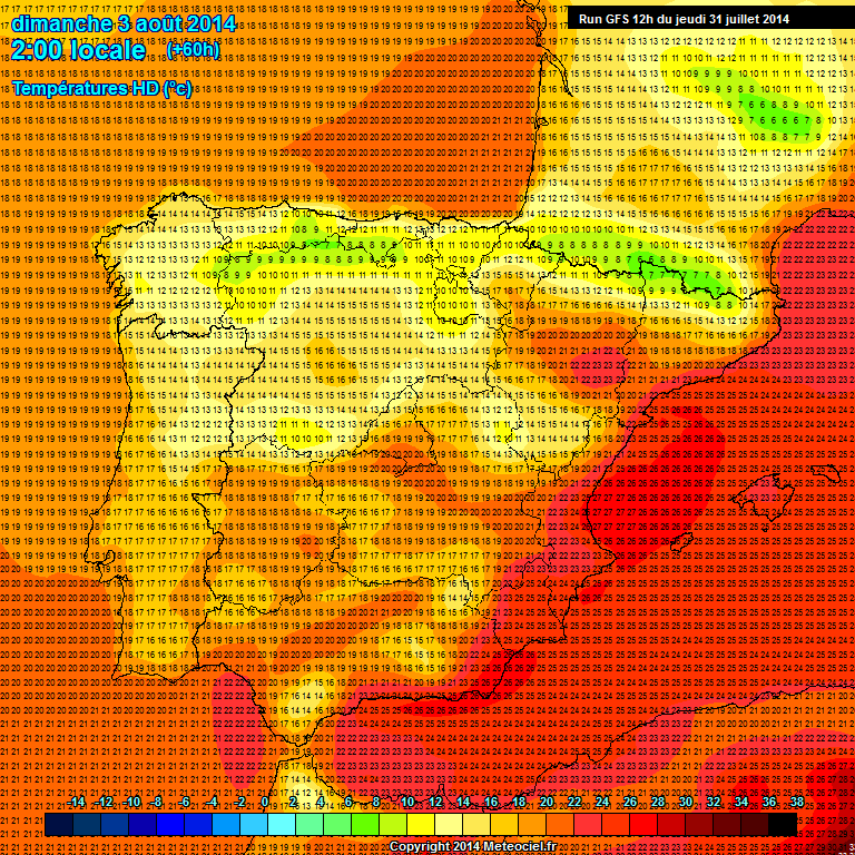 Modele GFS - Carte prvisions 