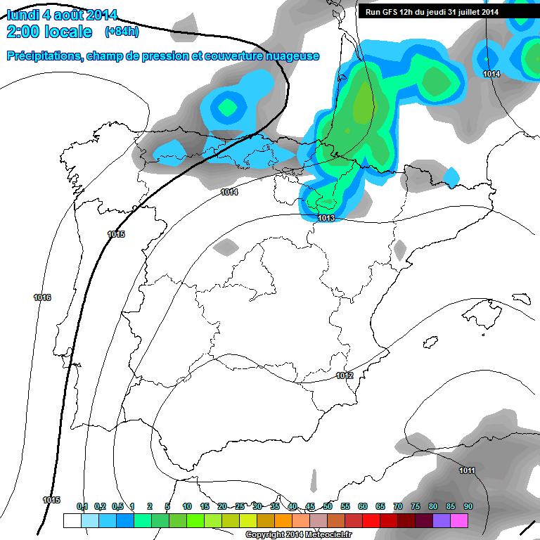 Modele GFS - Carte prvisions 