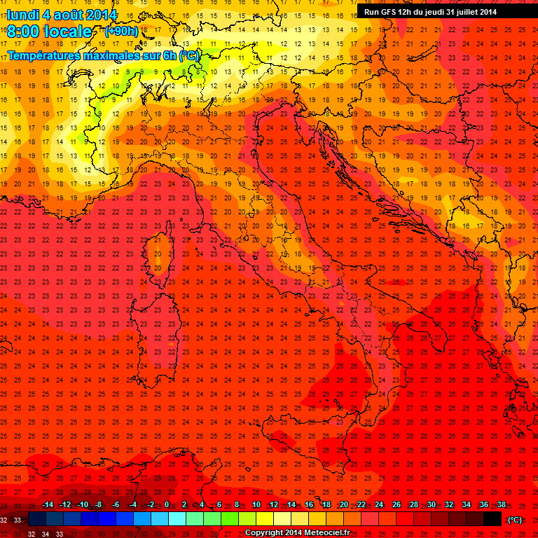 Modele GFS - Carte prvisions 