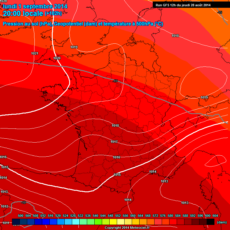 Modele GFS - Carte prvisions 