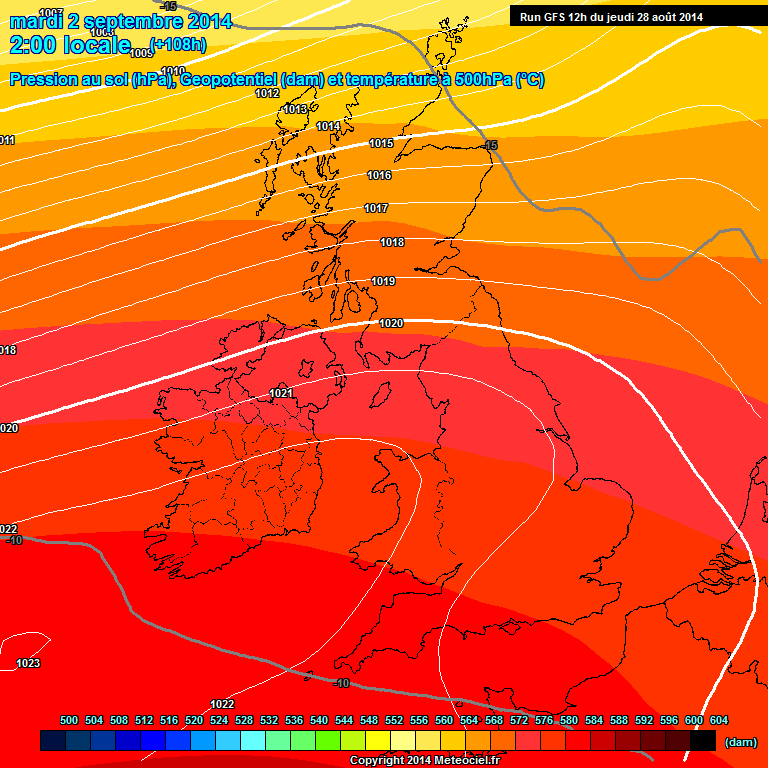 Modele GFS - Carte prvisions 