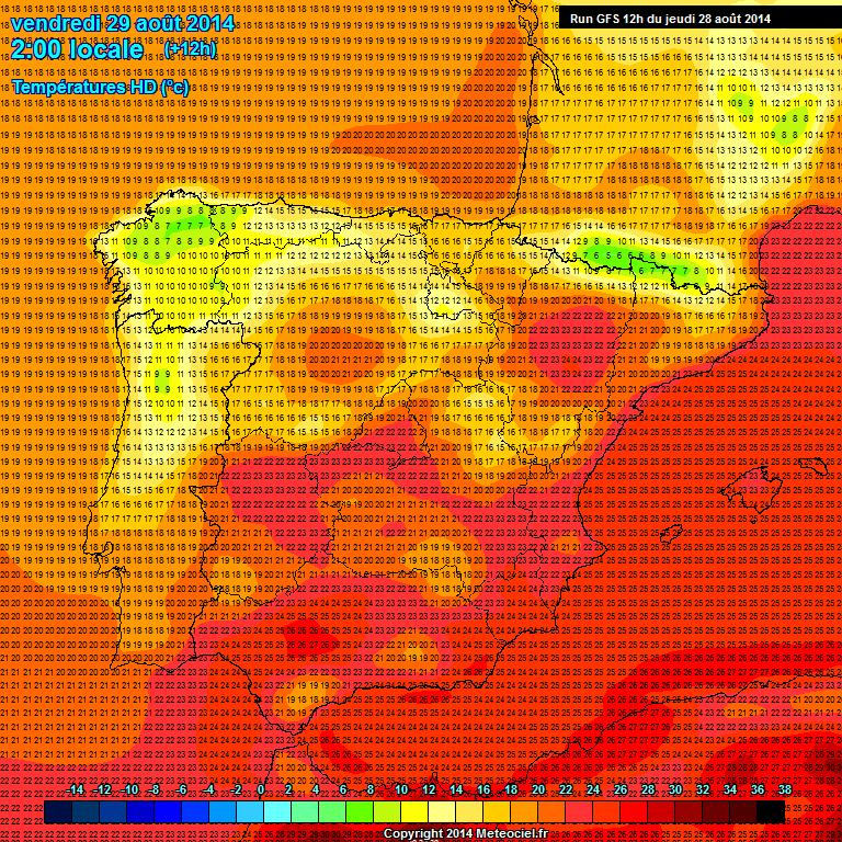 Modele GFS - Carte prvisions 