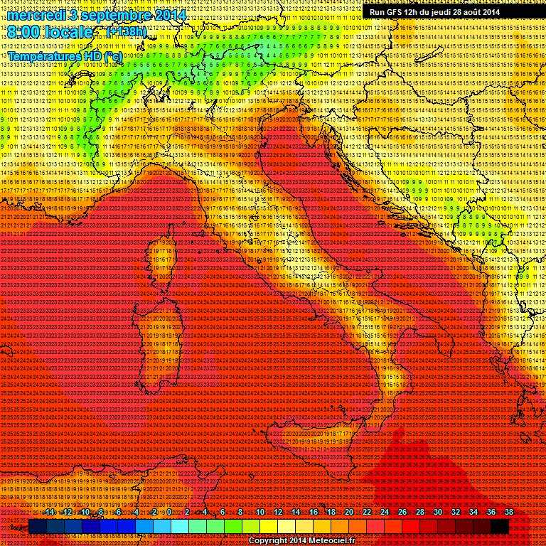 Modele GFS - Carte prvisions 