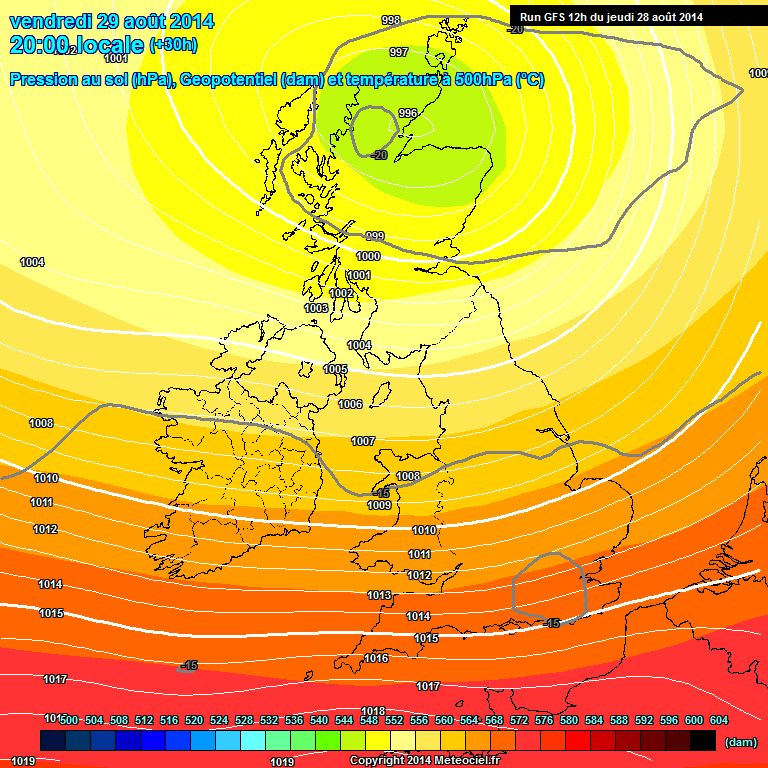 Modele GFS - Carte prvisions 