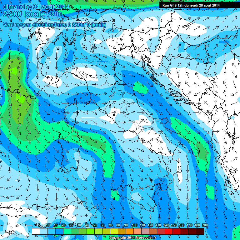 Modele GFS - Carte prvisions 