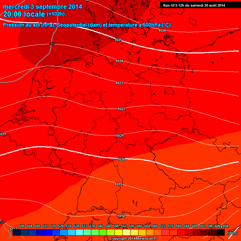 Modele GFS - Carte prvisions 