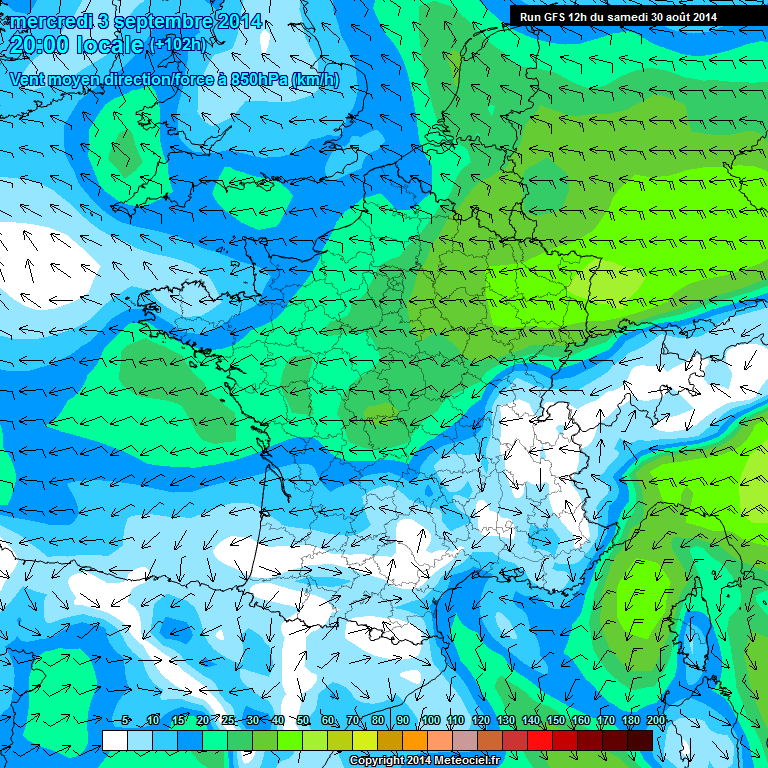 Modele GFS - Carte prvisions 