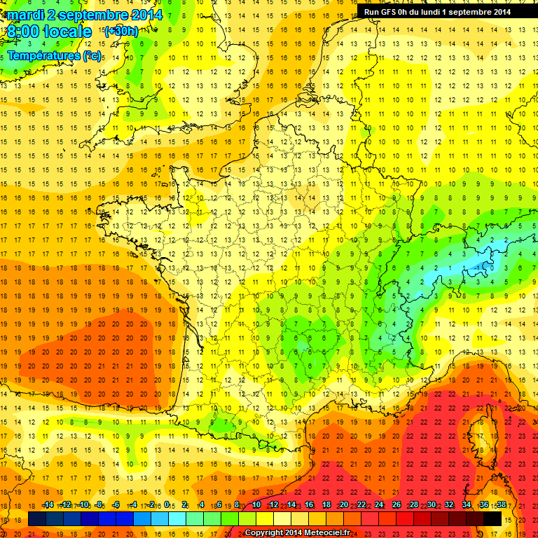 Modele GFS - Carte prvisions 