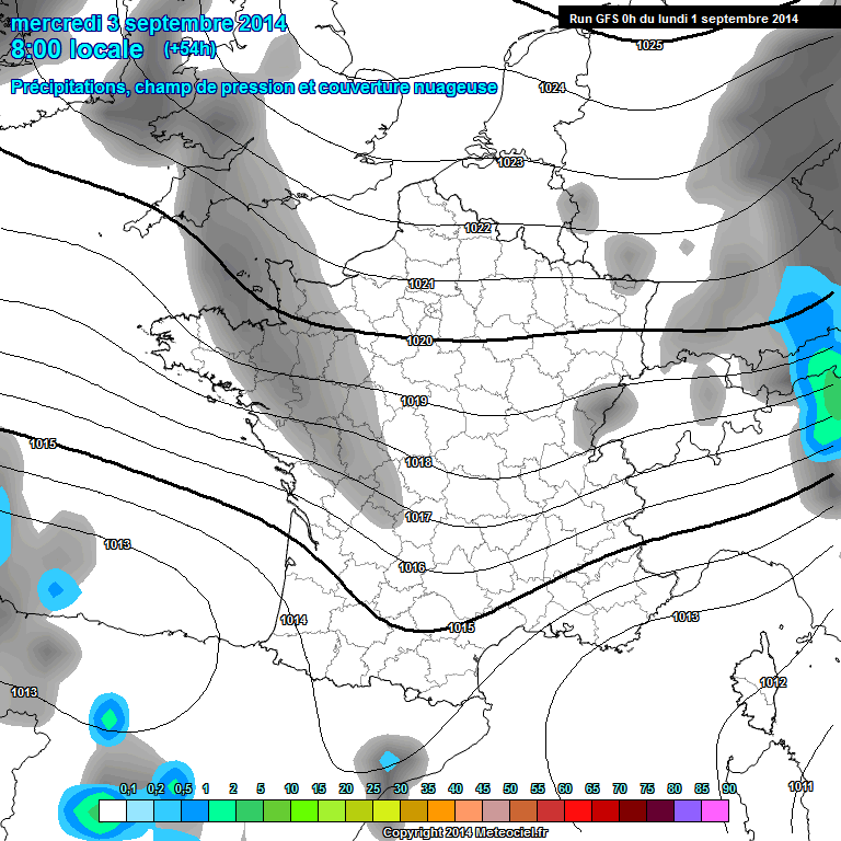 Modele GFS - Carte prvisions 