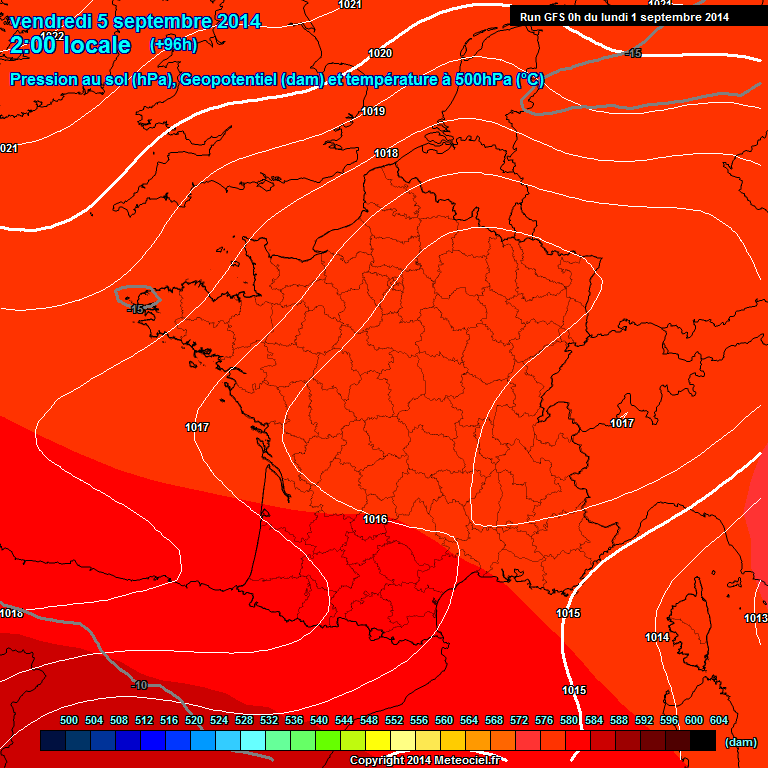 Modele GFS - Carte prvisions 