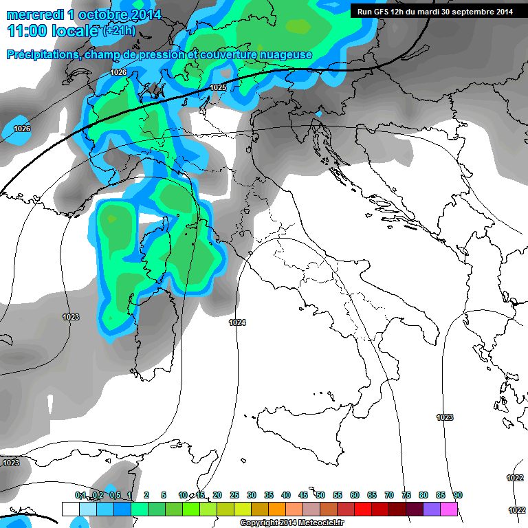 Modele GFS - Carte prvisions 