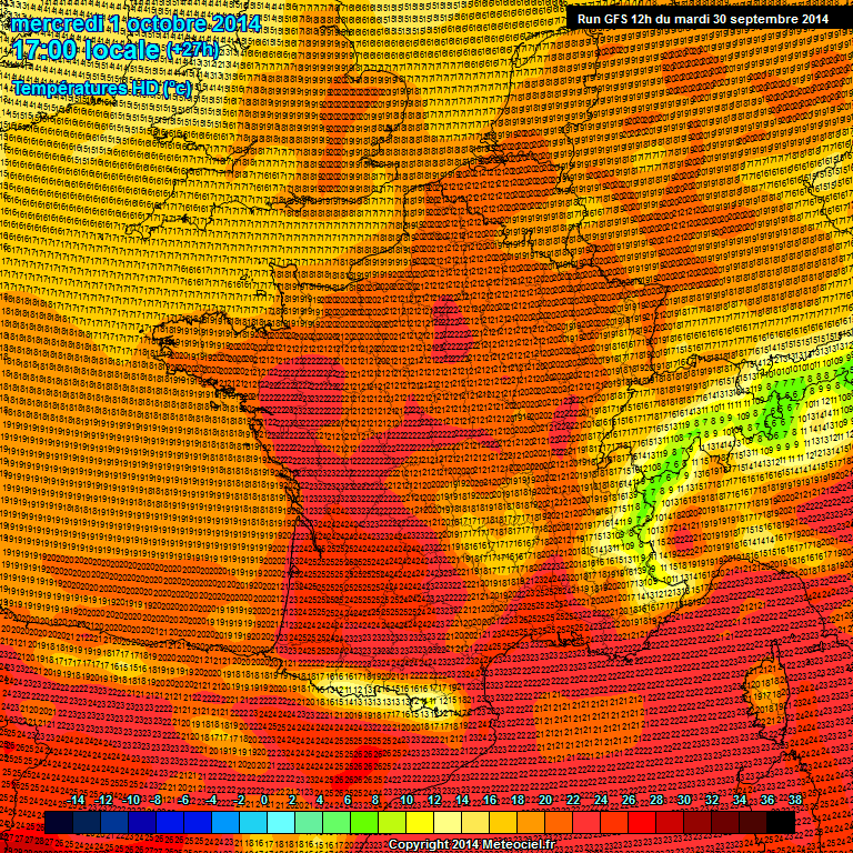 Modele GFS - Carte prvisions 