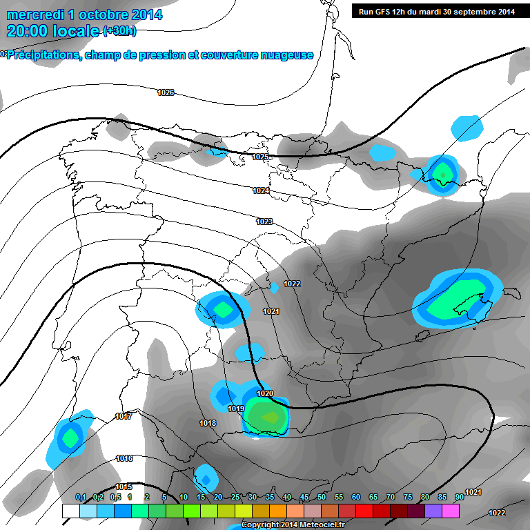 Modele GFS - Carte prvisions 