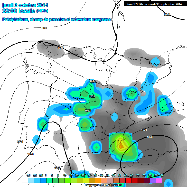 Modele GFS - Carte prvisions 