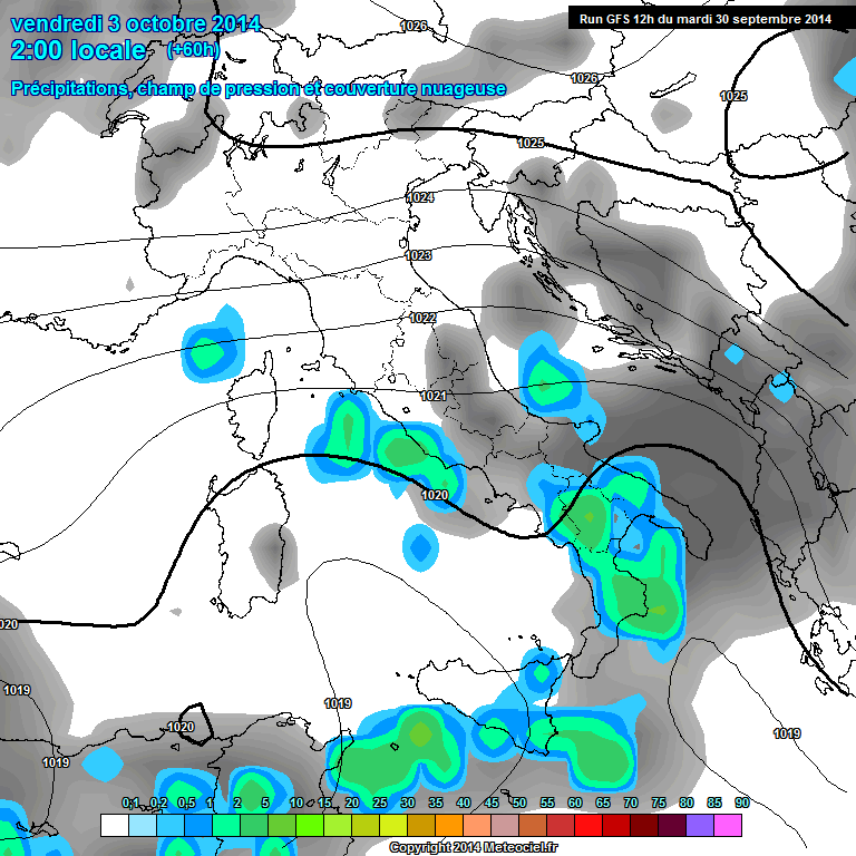 Modele GFS - Carte prvisions 