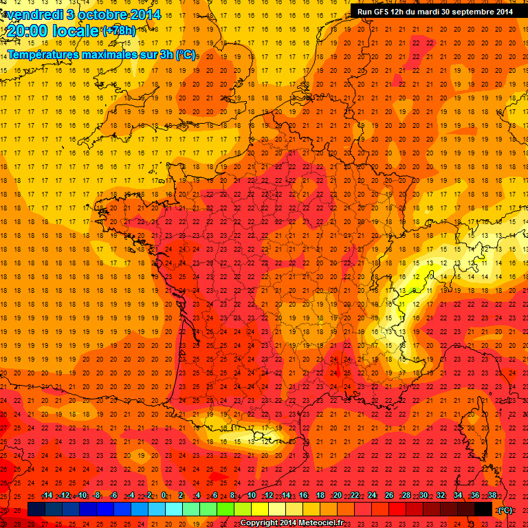 Modele GFS - Carte prvisions 