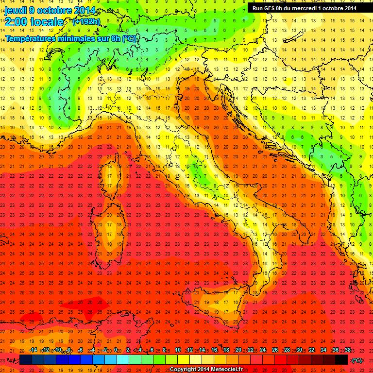 Modele GFS - Carte prvisions 