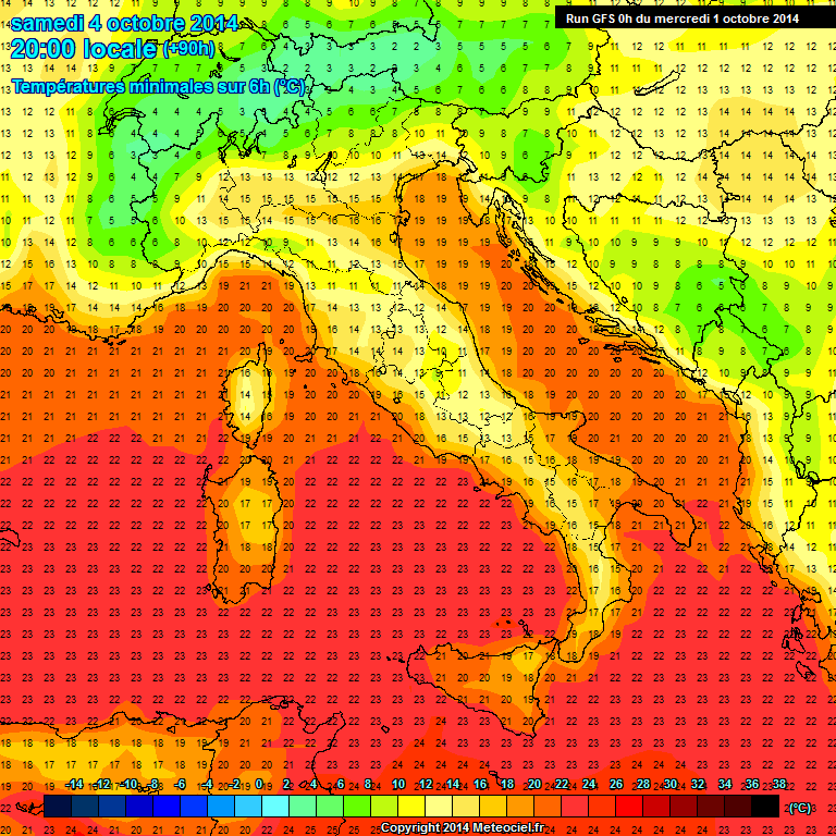 Modele GFS - Carte prvisions 