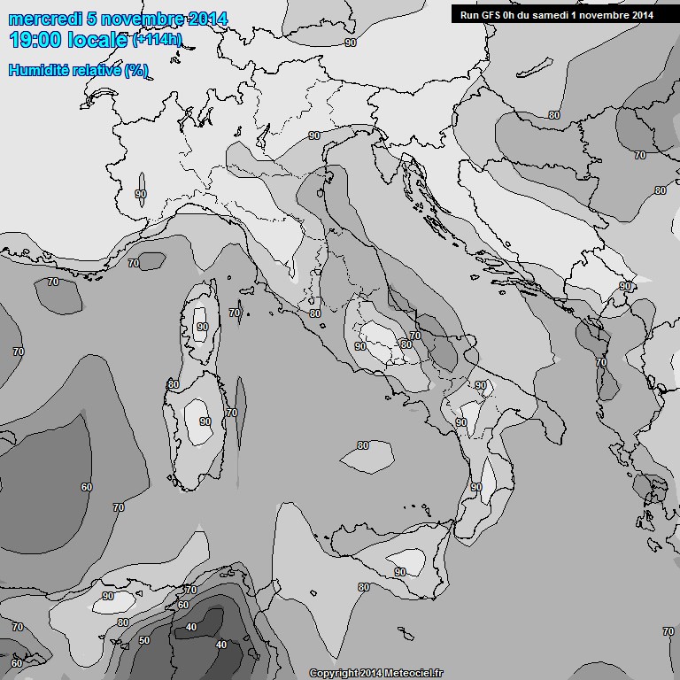 Modele GFS - Carte prvisions 