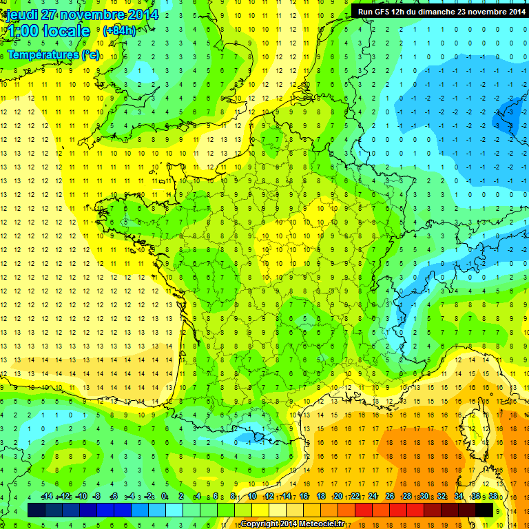 Modele GFS - Carte prvisions 