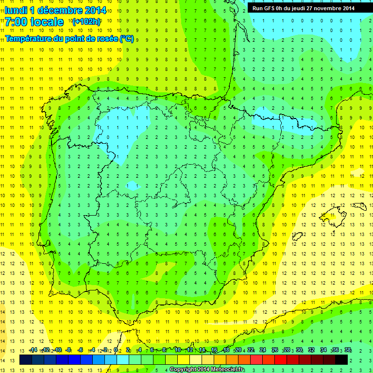 Modele GFS - Carte prvisions 