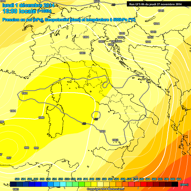 Modele GFS - Carte prvisions 