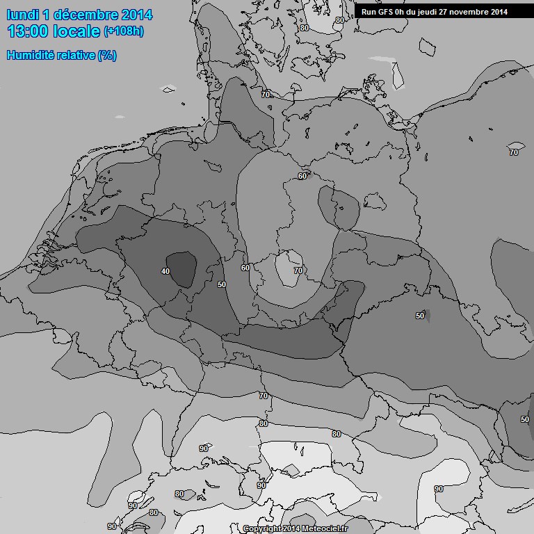 Modele GFS - Carte prvisions 