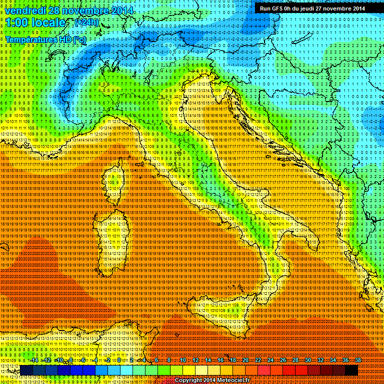 Modele GFS - Carte prvisions 