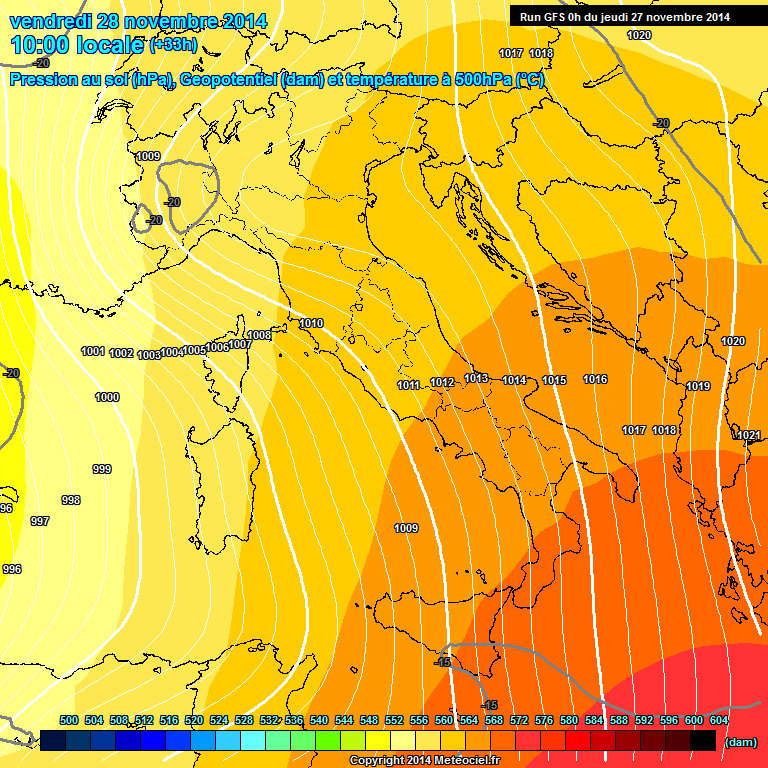 Modele GFS - Carte prvisions 