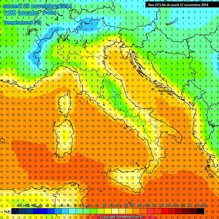 Modele GFS - Carte prvisions 