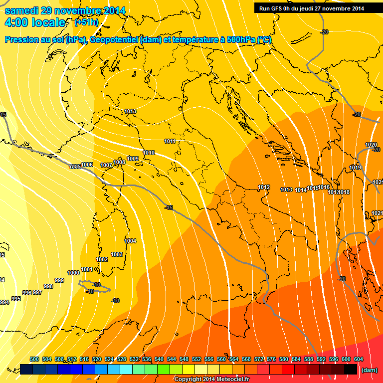 Modele GFS - Carte prvisions 