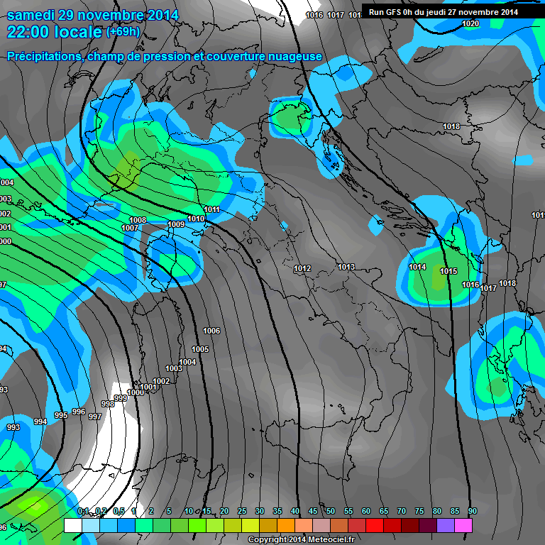 Modele GFS - Carte prvisions 