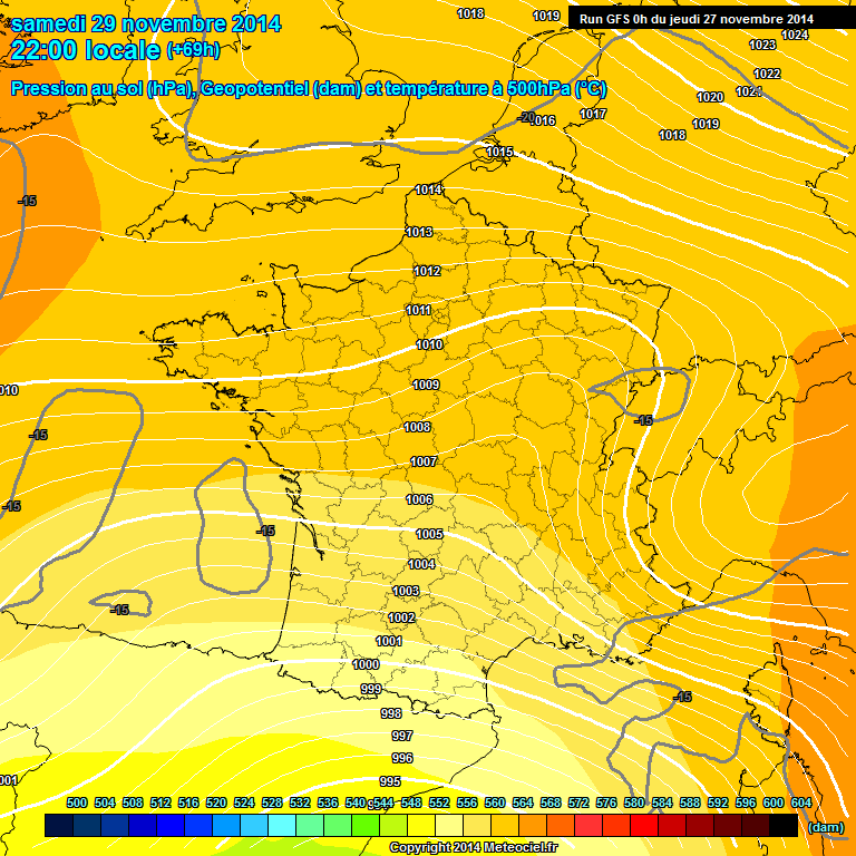 Modele GFS - Carte prvisions 