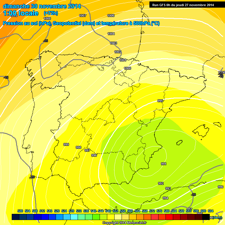 Modele GFS - Carte prvisions 