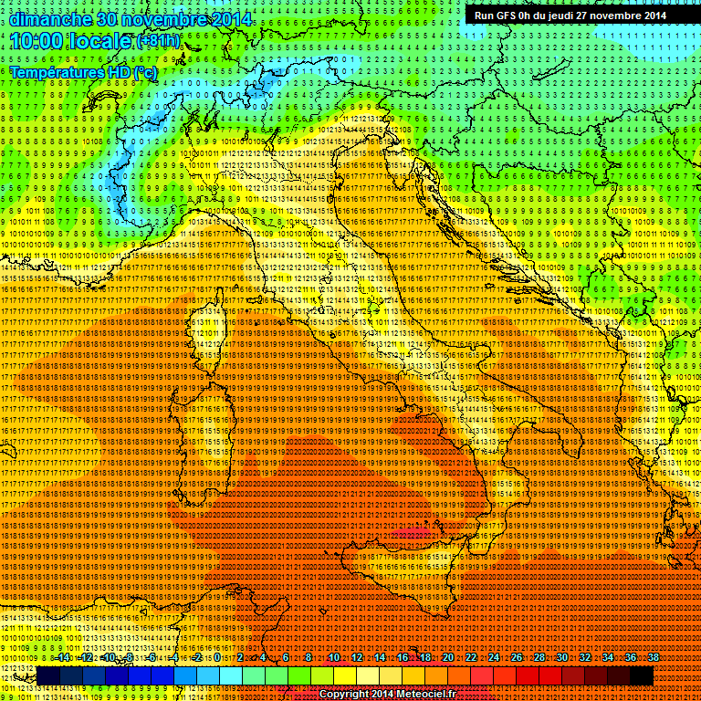 Modele GFS - Carte prvisions 