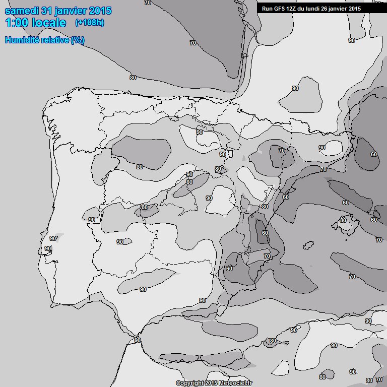 Modele GFS - Carte prvisions 