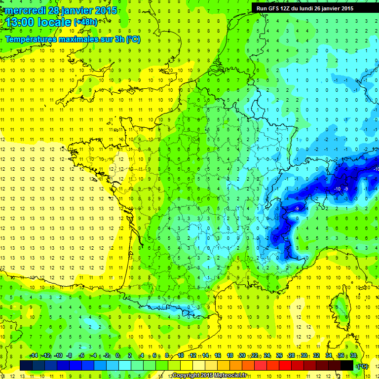 Modele GFS - Carte prvisions 